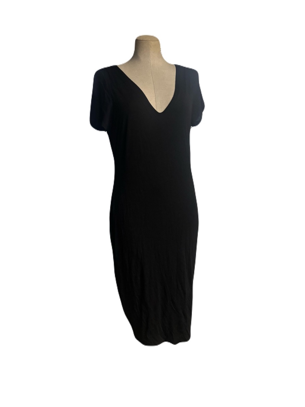Fashion Nova Black V-Neck Midi Dress